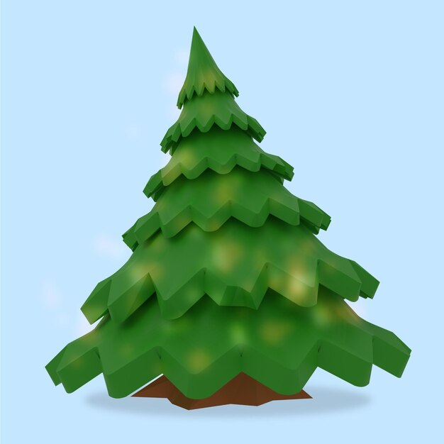 Photo pine tree in 3d