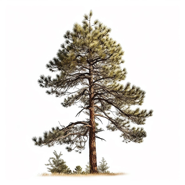 Клип-арт на сосновом дереве на белом фоне