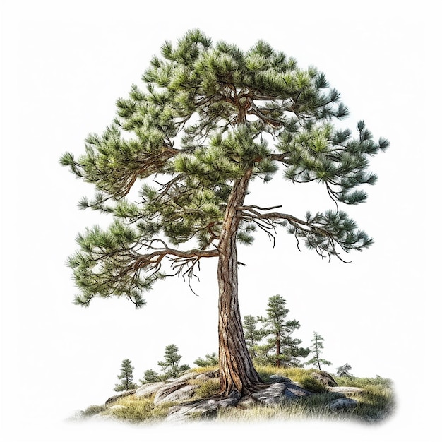 Pine Tree Clip Art with white Background