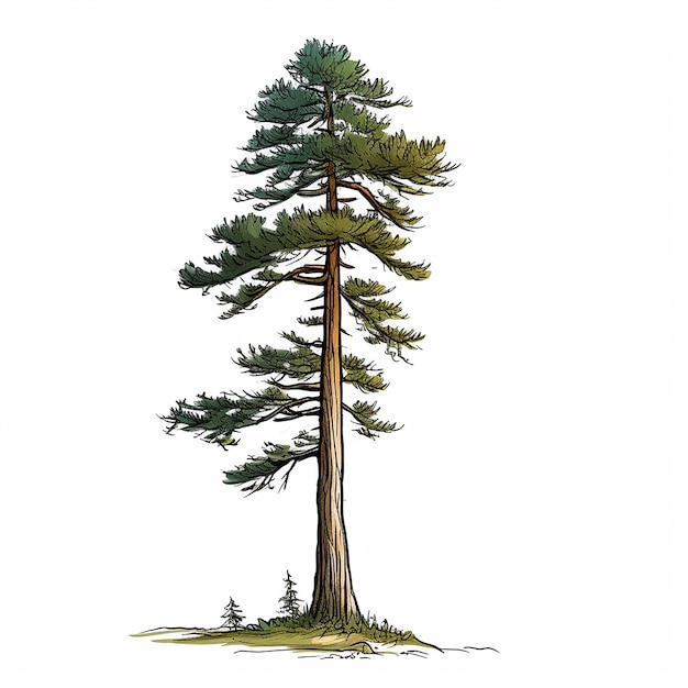 Pine Tree Clip Art with white Background