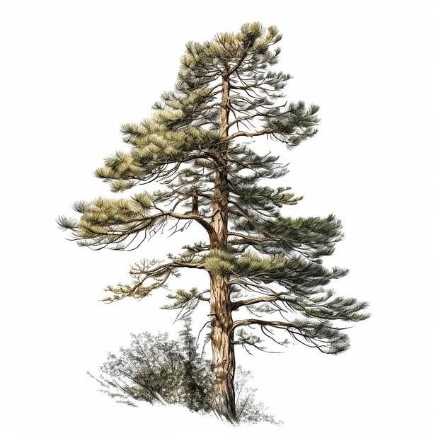 Pine Tree Clip Art with white Background