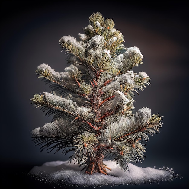 Pine tree under snow