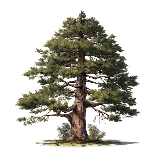 Pine tree Transparent isolated background AI