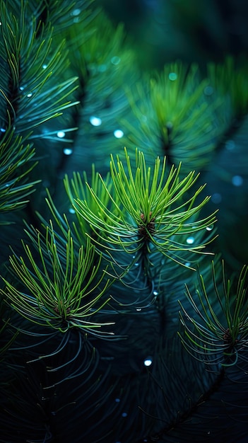 Photo a pine tree with the light shining through it