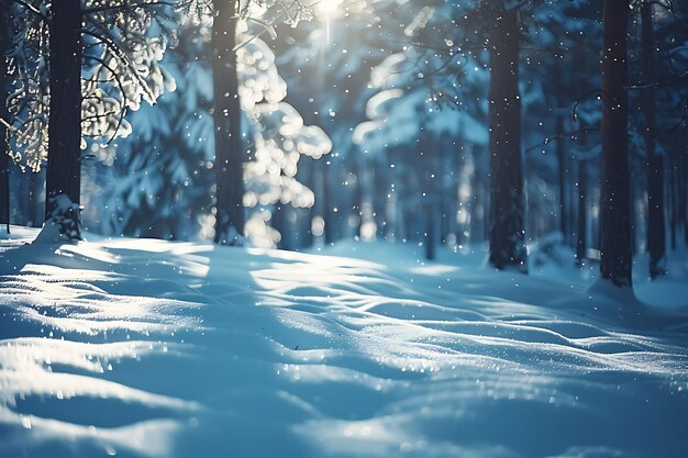 Pine Trees as Silhouette Shadow Cast Against a Snowy Landsca Creative Photo Of Elegant Background