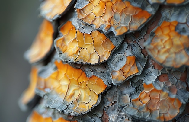 Photo a pine trees bark revealing the intricate patterns and textures of its reddishbrown scaly surface