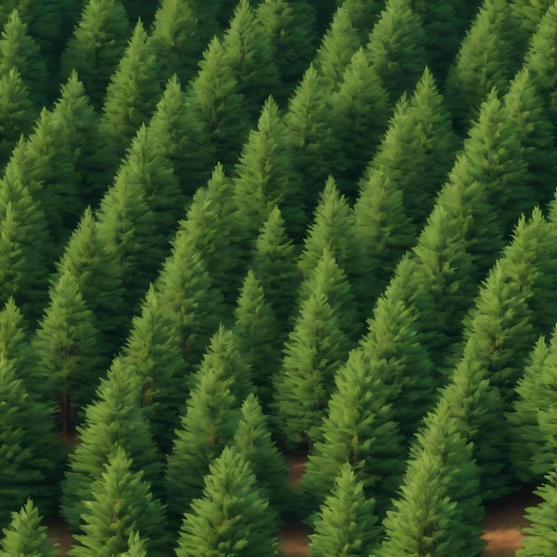 Pine trees in the middle of green grass with a white wall background fir tree symbol of christmas