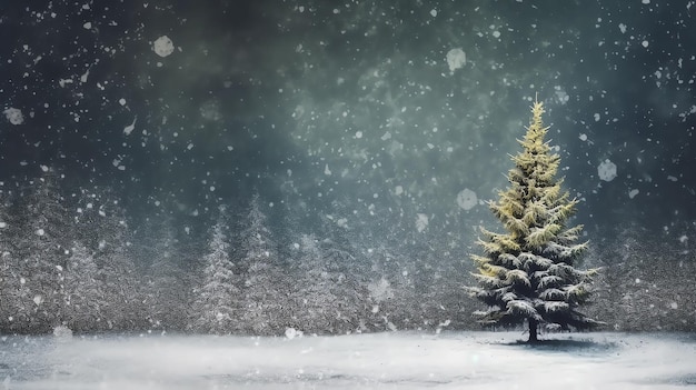 Pine trees in the snow outdoors