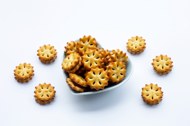Pineapple Biscuits isolated on white surface