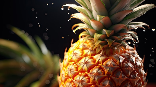 A pineapple close up