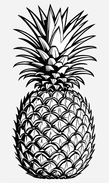 Foto pagina da colorare di ananas per bambini