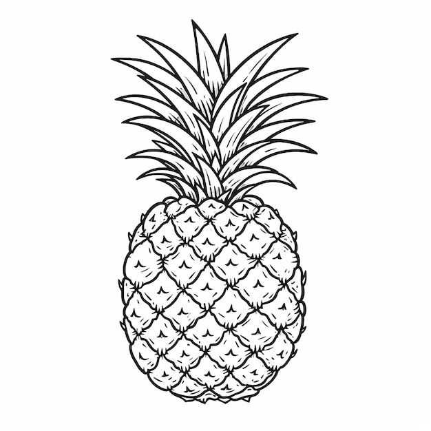 Foto pagina da colorare ananas