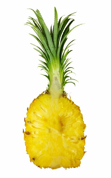 Pineapple cut in half isolated