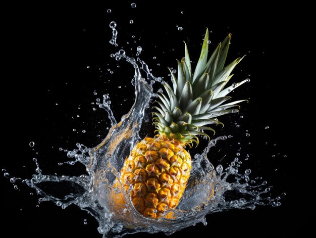 Pineapple falling into the water