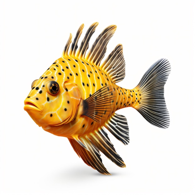 Pineapple fish isolated on white background