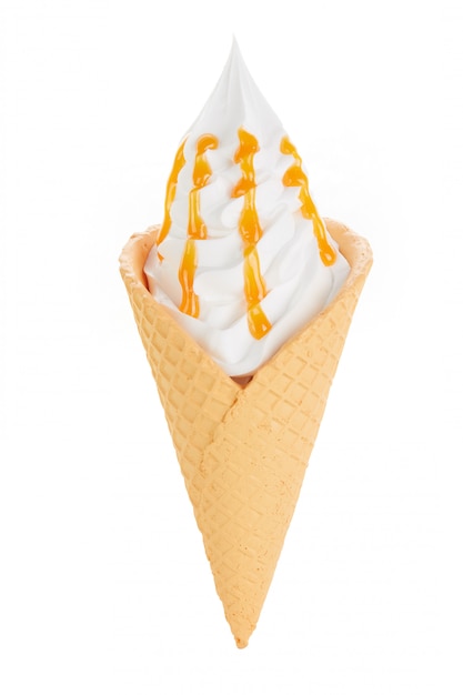 Photo pineapple flavored ice cream cone