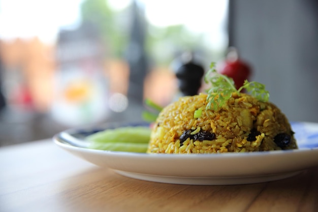 Pineapple fried rice , Fried rice with pineapple raisin chicken , Thai food