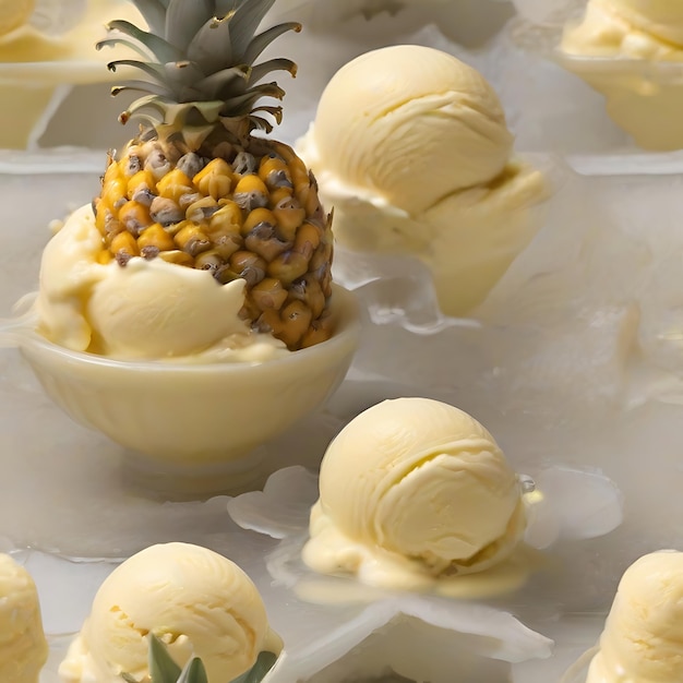 a pineapple ice cream AI