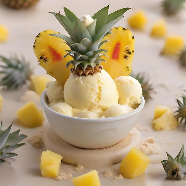 Photo a pineapple ice cream ai