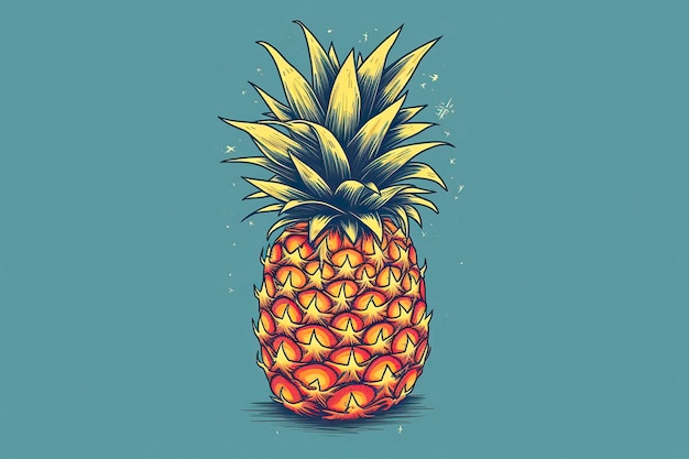 pineapple illustration fruit illustrationGenerative AI
