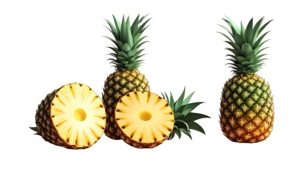 Foto ananas su uno sfondo bianco isolato