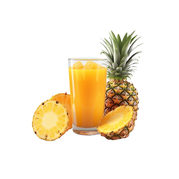 pineapple juice isolated on transparent background cutout