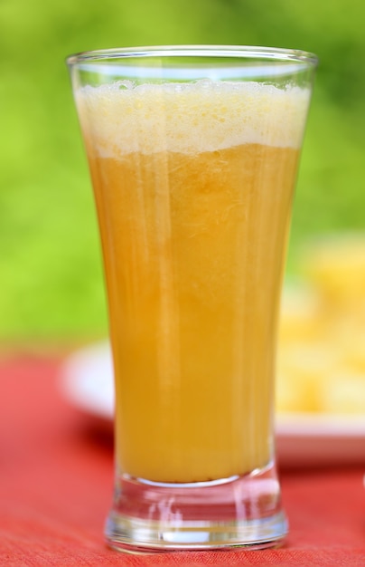 Pineapple juice with selective focus