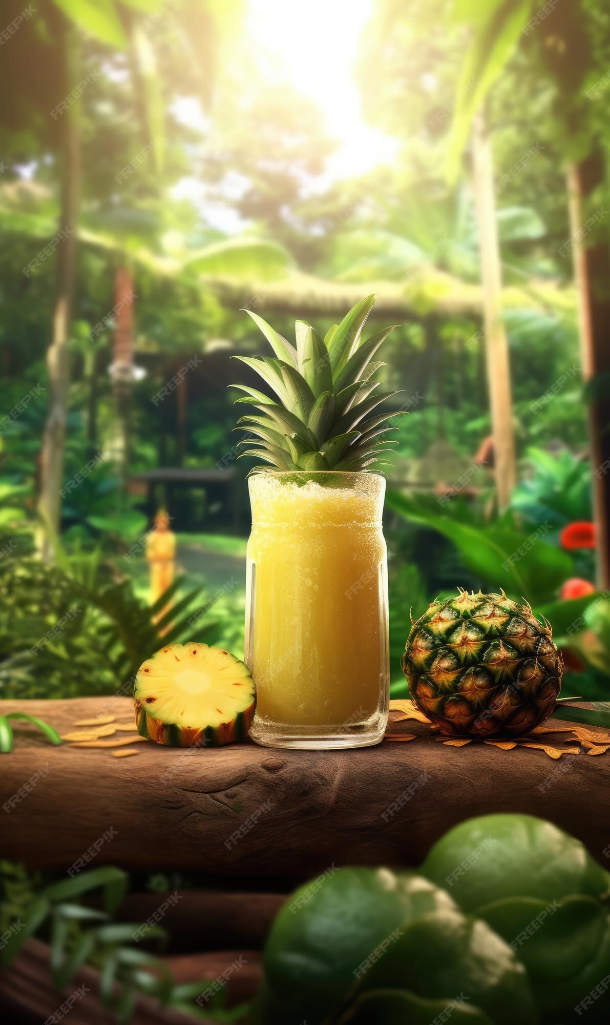 Premium AI Image Pineapple Juice With Splashes With Pineapple Fruit premium-ai-image-pineapple-juice-with-splashes-with-pineapple-fruit