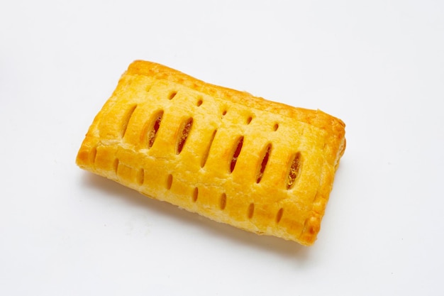 Pineapple pie on white background