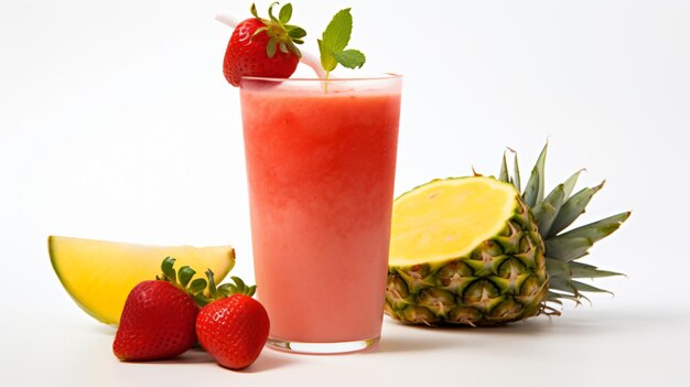 a pineapple and a pineapple drink with strawberries