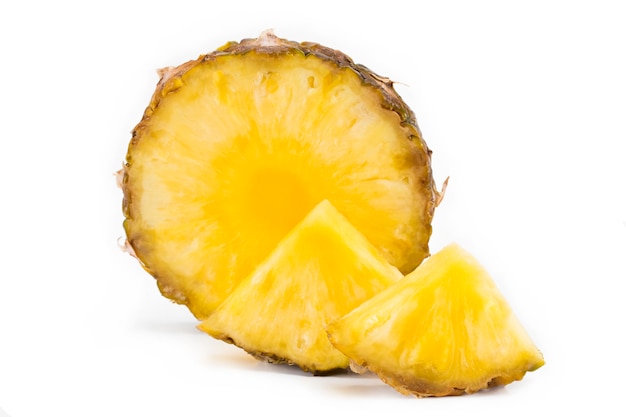 Pineapple slice isolated on the white