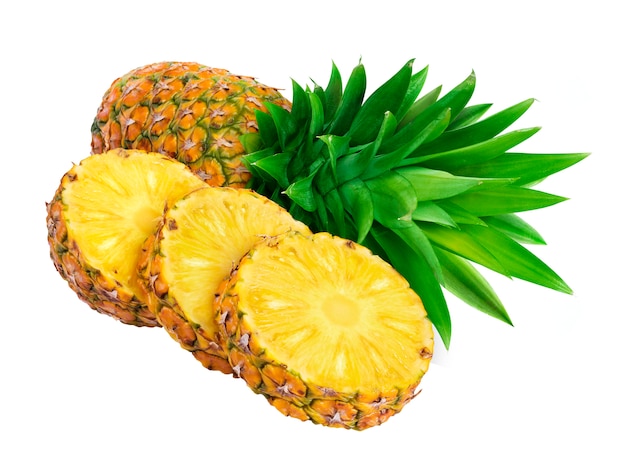 Pineapple slices isolated