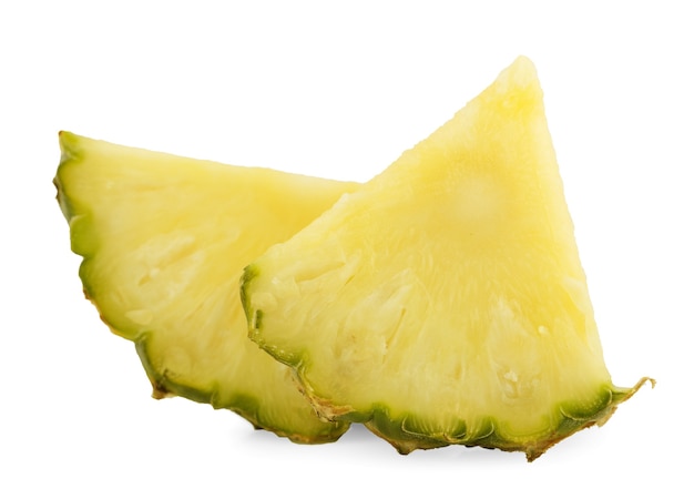 Pineapple slices with leaves Pineapple isolate Cut pineapple on white