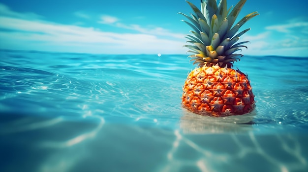 Pineapple in the summer sea