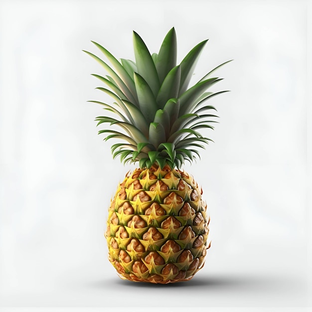 Pineapple on a white background 3d illustration Isolated