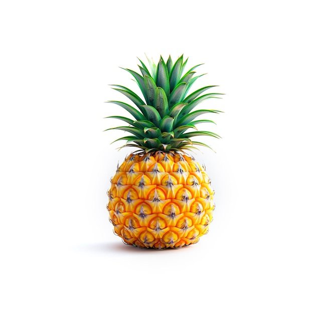 Pineapple on a White Background Generative AI