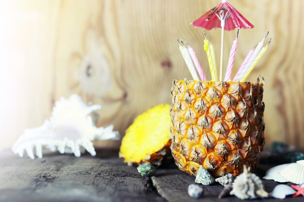 Pineapple with candles