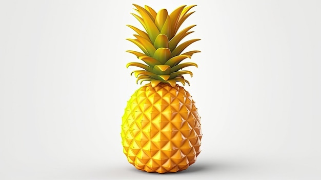 Photo a pineapple with a green stem and a yellow top.