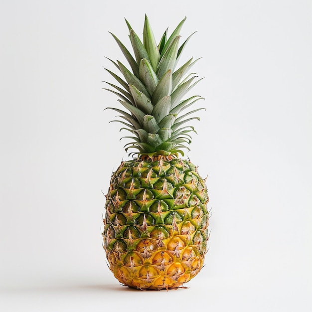 a pineapple with a green stem and yellow top