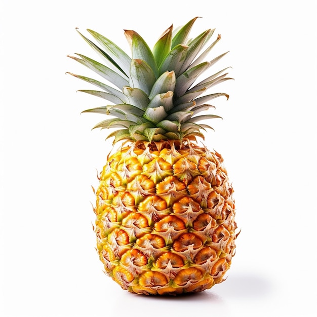 A pineapple with a green top and a green top.