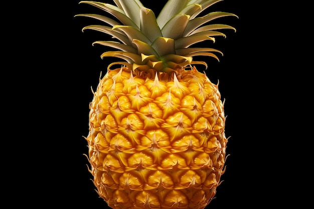 Pineapple with a slice cut out to form a heart shape