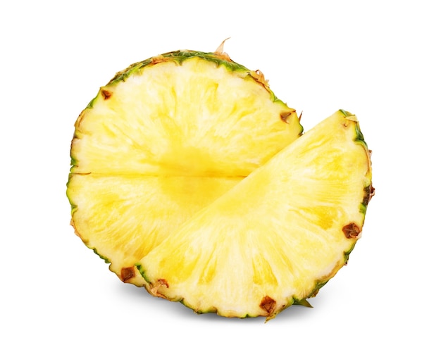 Pineapple with slices isolated Clipping Path