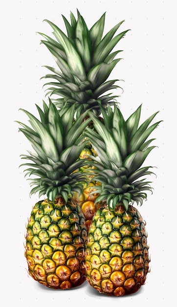 A pineapple with the top half of it