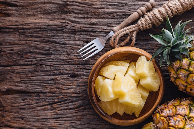 pineapple on wooden 