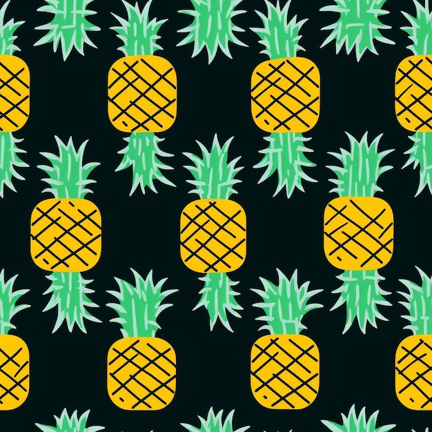 Foto gli ananas sono su uno sfondo nero.