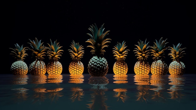 Photo pineapples sing lullabies to the moon