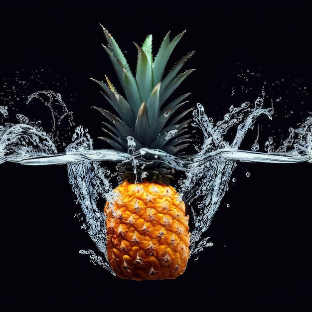 Pineapples Sinking into Liquid Luxury Generative AI