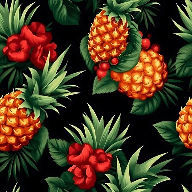 Photo pineapples tileable pattern