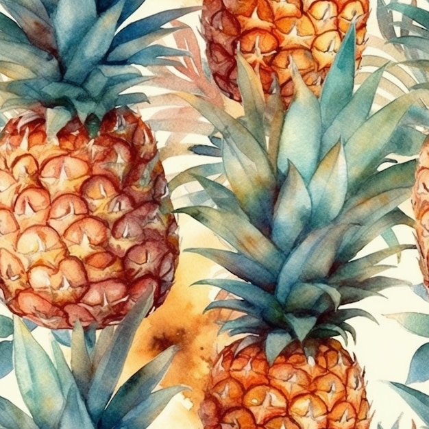 Pineapples on a white background.
