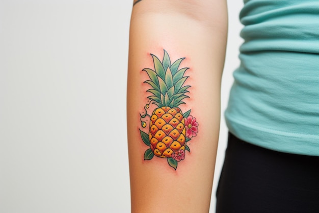 Pineapplethemed tattoos or body art